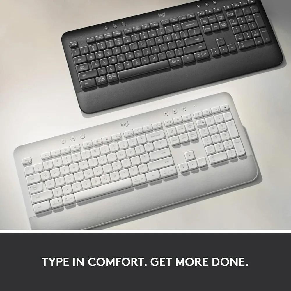 Logitech Signature K650 Bluetooth Keyboard Graphite USB Mac PC Wrist Support Ful